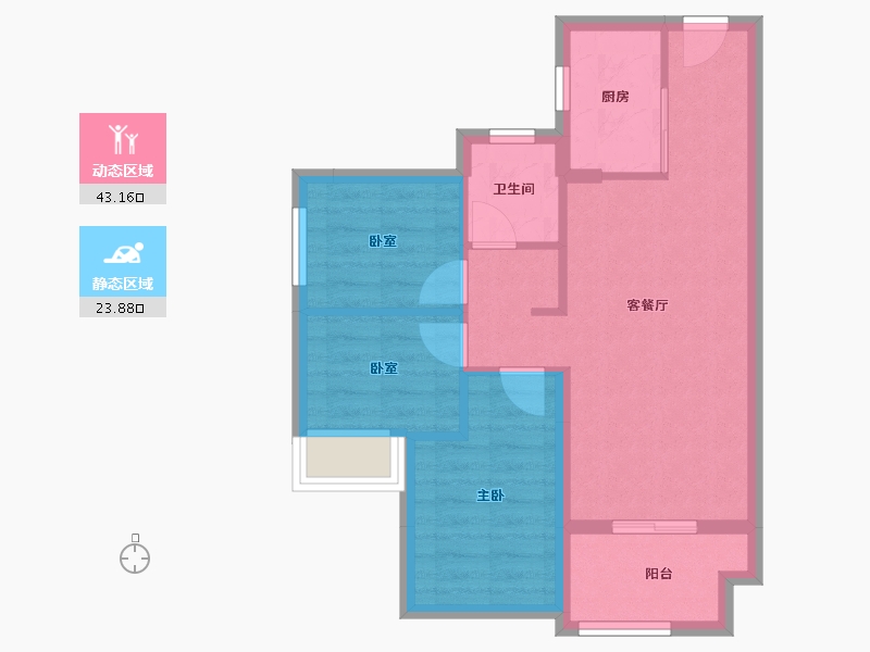 广东省-惠州市-万科万荟花园-59.54-户型库-动静分区