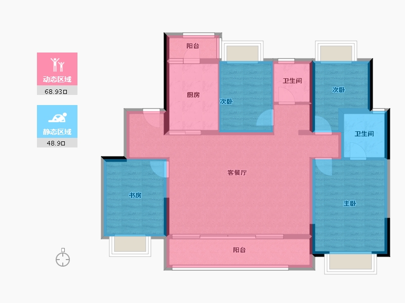 云南省-昆明市-美辰-105.63-户型库-动静分区