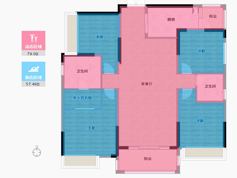 四川省-成都市-人居璟云庭-122.41-户型库-动静分区