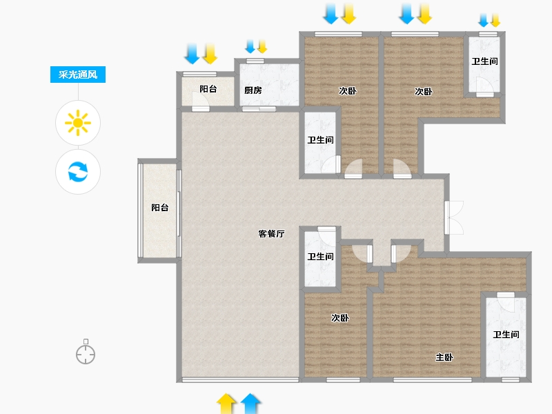 四川省-成都市-万科天府锦绣-216.00-户型库-采光通风