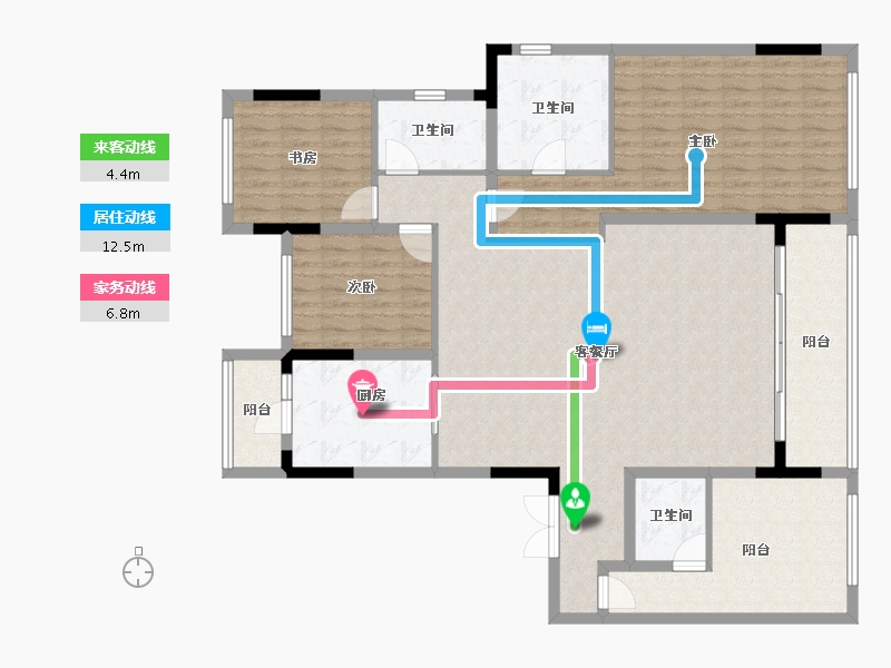 四川省-成都市-德商花样年碧云天骄-147.60-户型库-动静线