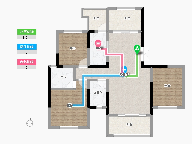 四川省-成都市-成都恒大滨河左岸-88.74-户型库-动静线