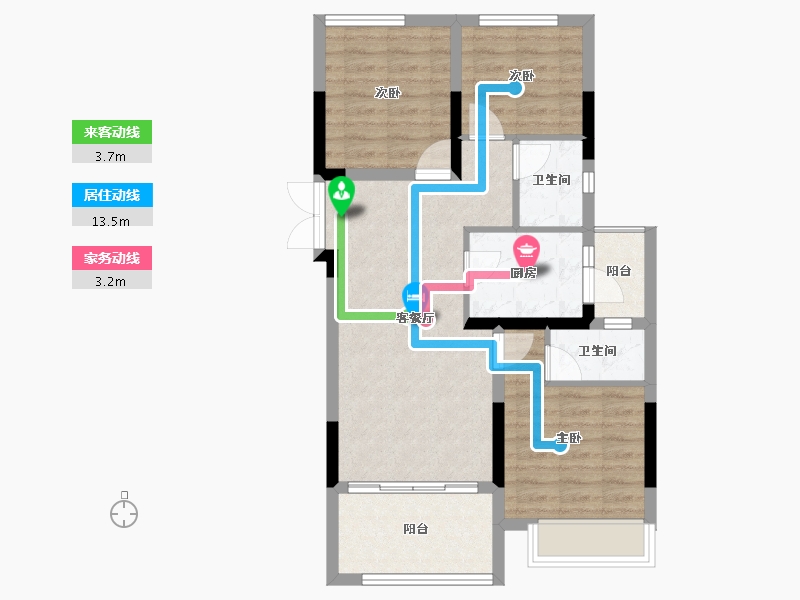 四川省-成都市-成都恒大滨河左岸-71.32-户型库-动静线