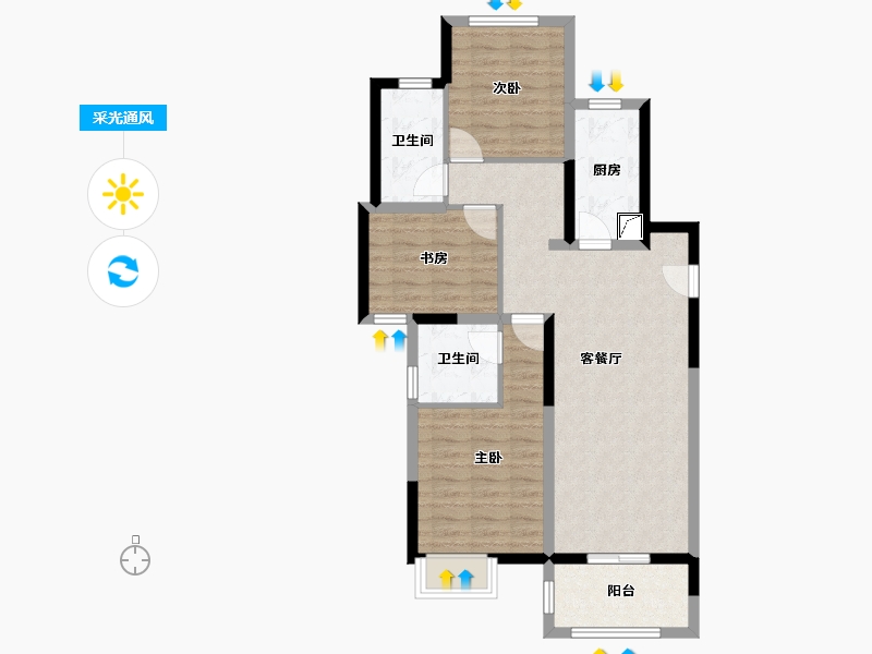 广东省-惠州市-新力珑湾-79.13-户型库-采光通风