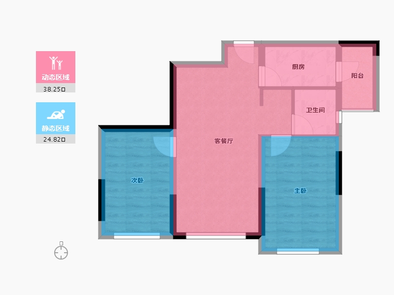 四川省-成都市-成都恒大滨河左岸-55.95-户型库-动静分区