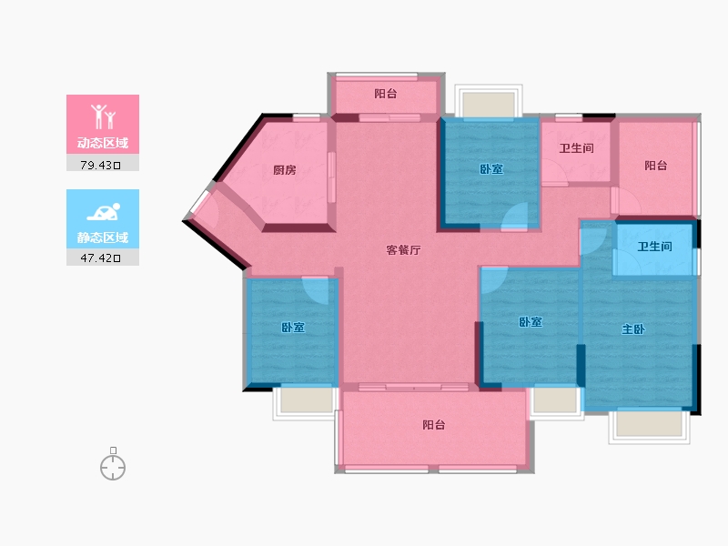 广东省-惠州市-奥园天翔誉峰(荣天名邸)-112.82-户型库-动静分区