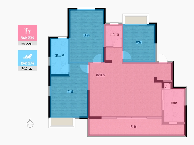 四川省-成都市-城投锦溪城-104.18-户型库-动静分区