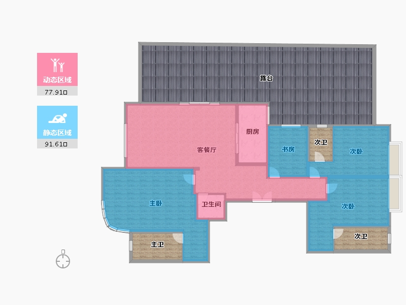 四川省-成都市-七一城市森林花园-260.43-户型库-动静分区