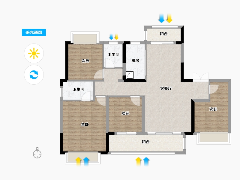 四川省-成都市-九境堂-103.77-户型库-采光通风