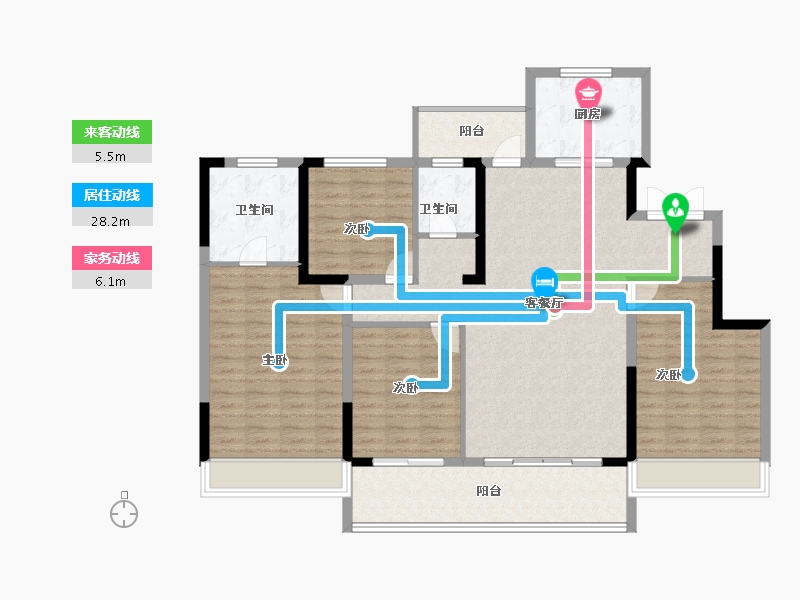 四川省-成都市-中海麓湖公馆-133.06-户型库-动静线