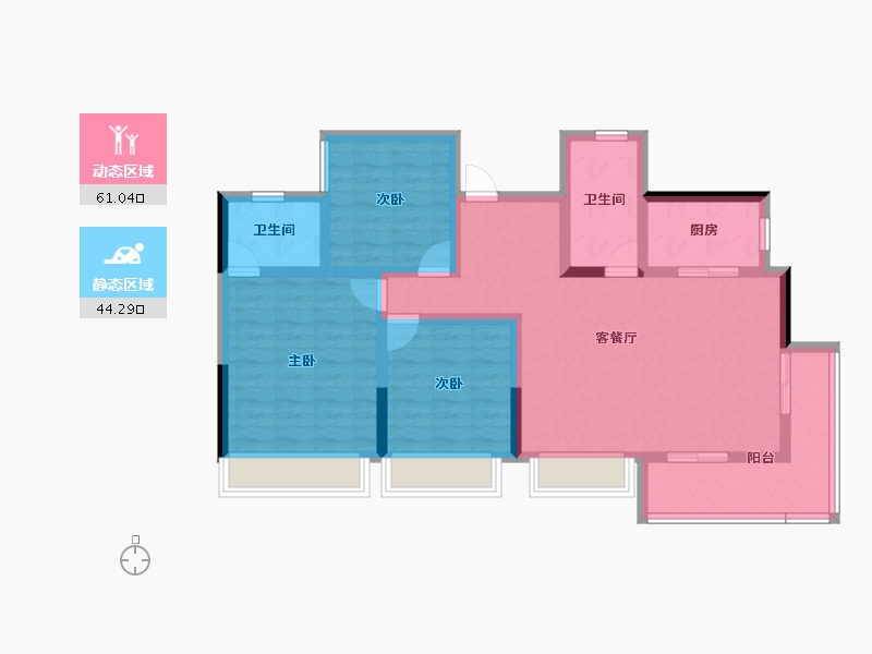 四川省-成都市-正源荟艺境-93.31-户型库-动静分区