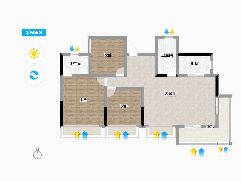 四川省-成都市-正源荟艺境-93.31-户型库-采光通风