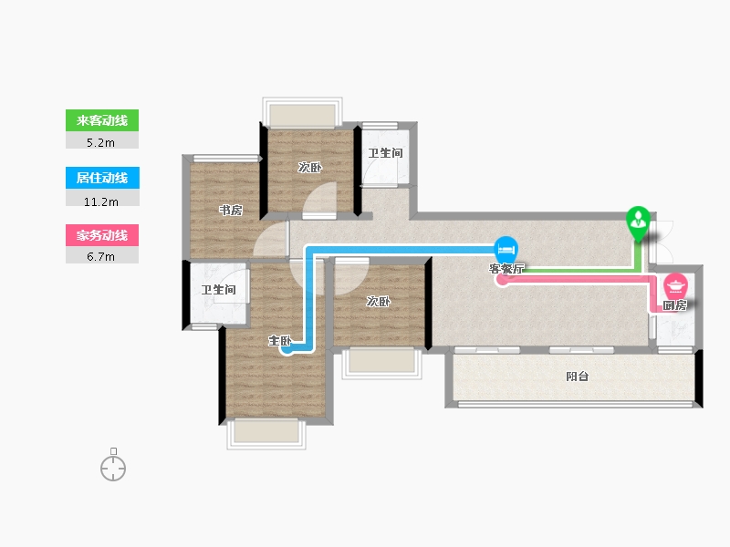 四川省-成都市-长冶南阳御龙府-104.00-户型库-动静线