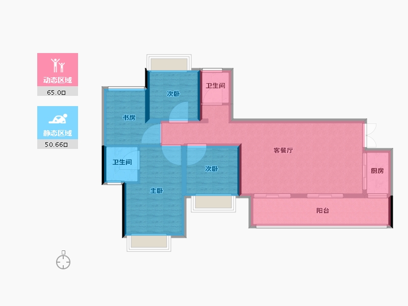 四川省-成都市-长冶南阳御龙府-104.00-户型库-动静分区