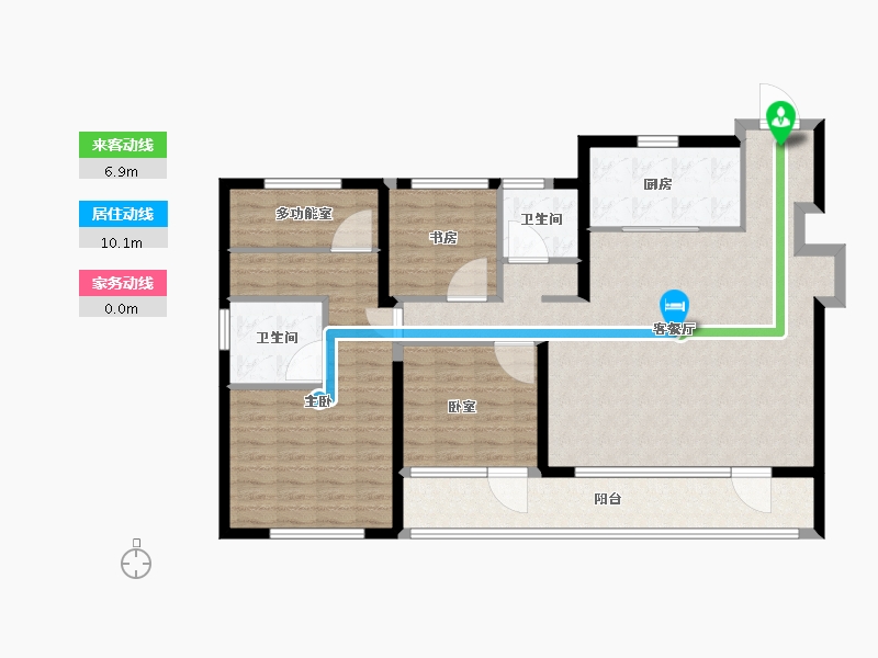 山东省-青岛市-融创中心森海ONE-113.61-户型库-动静线