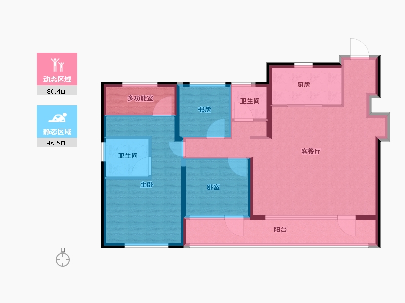 山东省-青岛市-融创中心森海ONE-113.61-户型库-动静分区