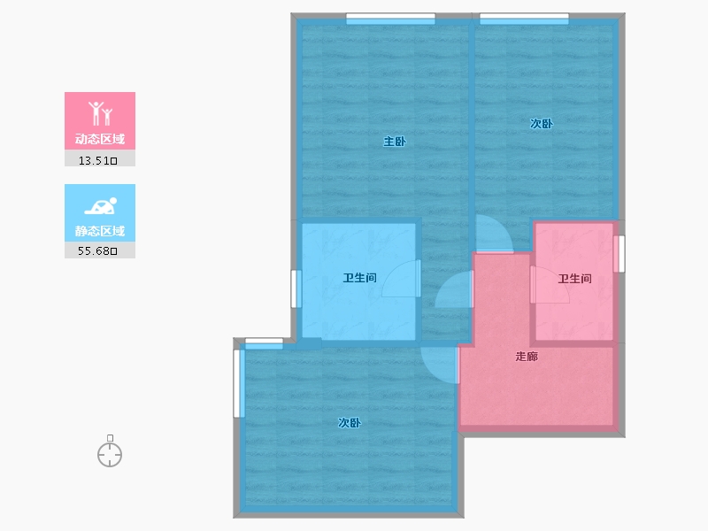 云南省-昆明市-昆明恒大城-62.38-户型库-动静分区