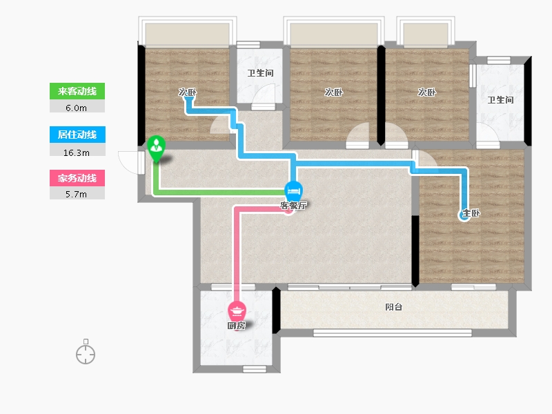 四川省-成都市-正源荟艺境-107.66-户型库-动静线