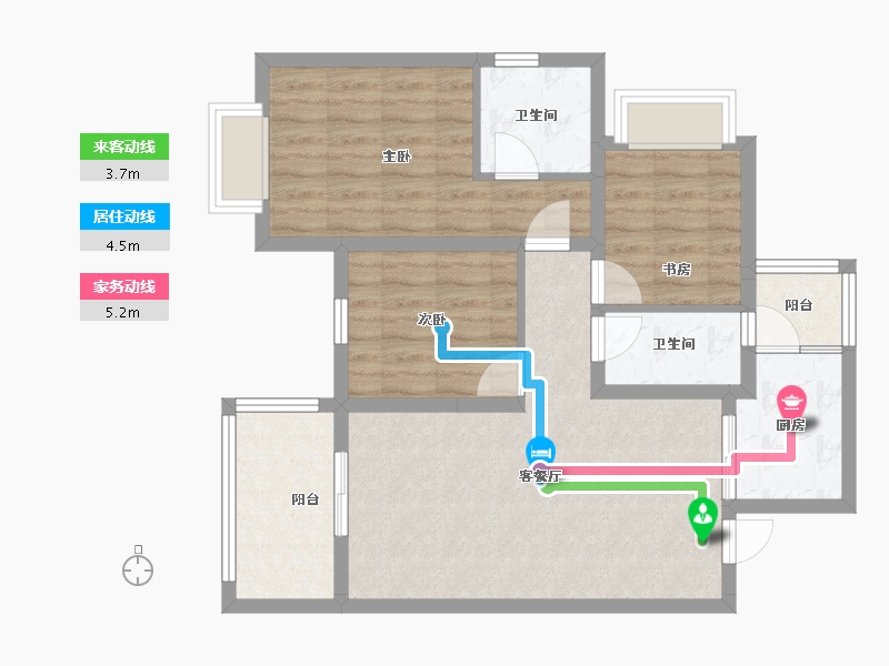 云南省-昆明市-蓝光德商天域-76.37-户型库-动静线