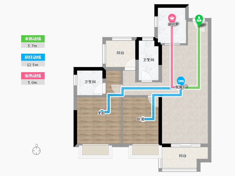 广东省-惠州市-新城金樾江南-75.89-户型库-动静线