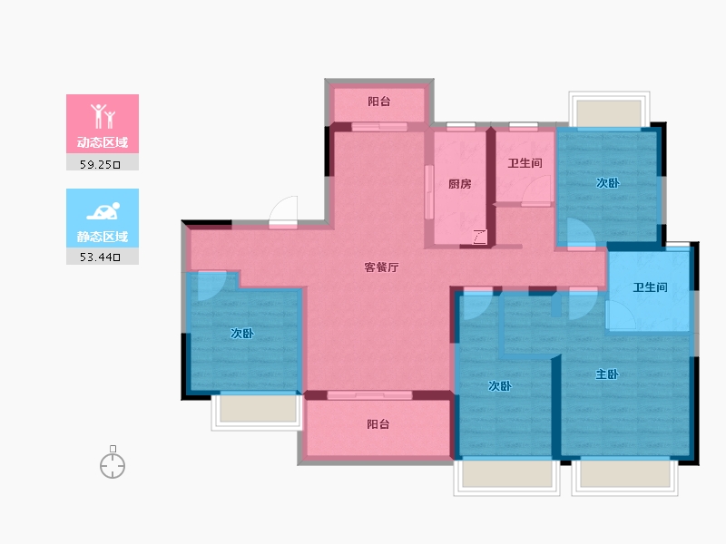 四川省-成都市-城投锦溪城-99.37-户型库-动静分区