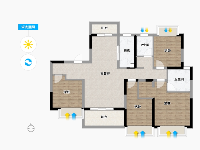 四川省-成都市-城投锦溪城-99.37-户型库-采光通风