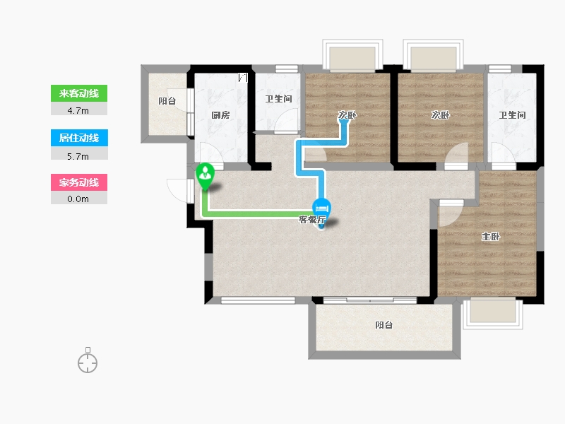 四川省-成都市-成都碧桂园翘楚棠-86.91-户型库-动静线