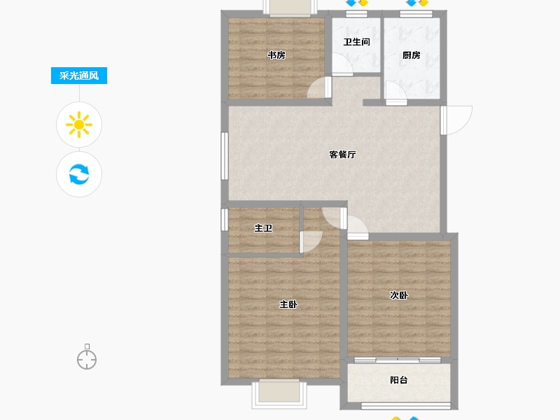 江苏省-徐州市-润柏华庭-98.32-户型库-采光通风