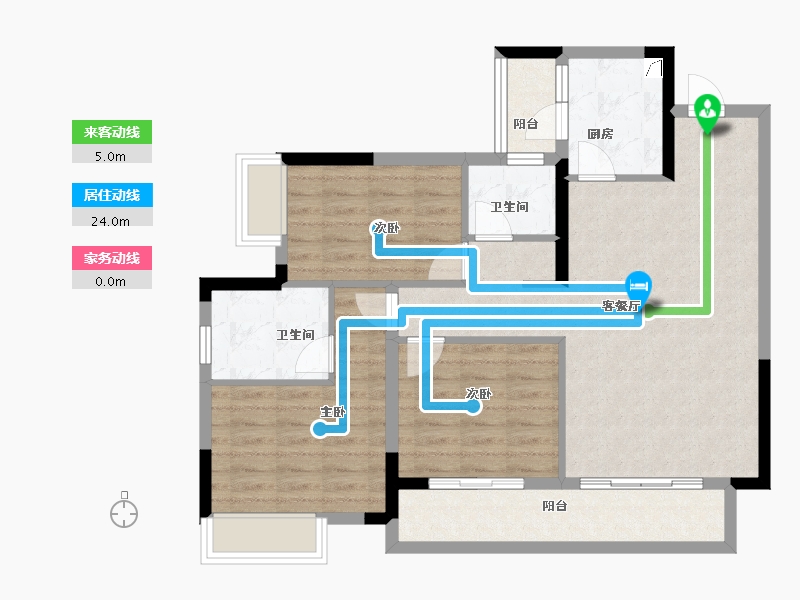 四川省-成都市-西郡英华(四期)-89.22-户型库-动静线