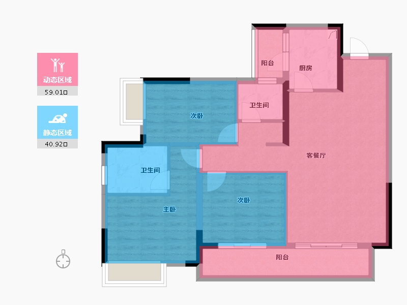 四川省-成都市-西郡英华(四期)-89.22-户型库-动静分区