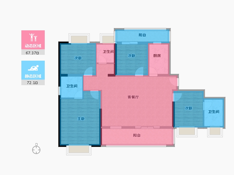 云南省-昆明市-瑞伦璞园-124.80-户型库-动静分区