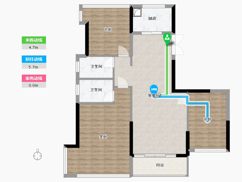 湖南省-怀化市-中央公园-102.00-户型库-动静线