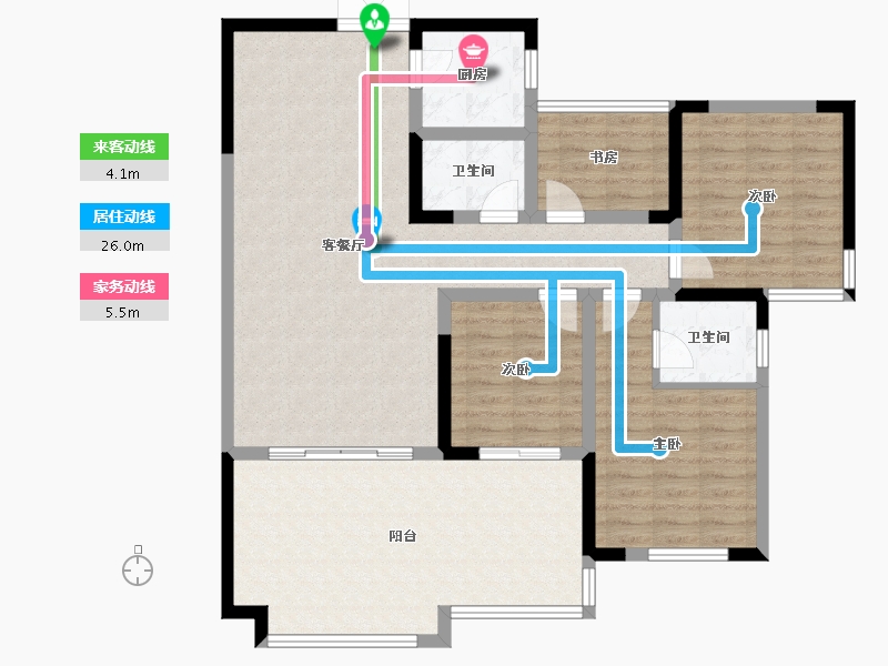 四川省-成都市-成都后花园蝶院-119.02-户型库-动静线