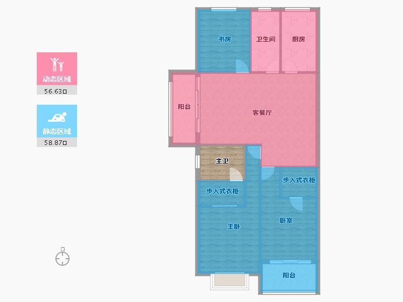 江苏省-徐州市-润柏华庭-110.88-户型库-动静分区