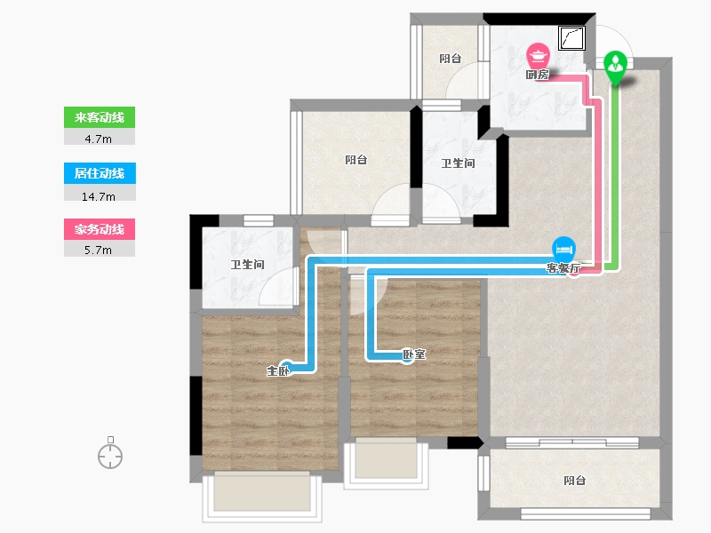 广东省-惠州市-世茂福晟钱隆华府-69.94-户型库-动静线