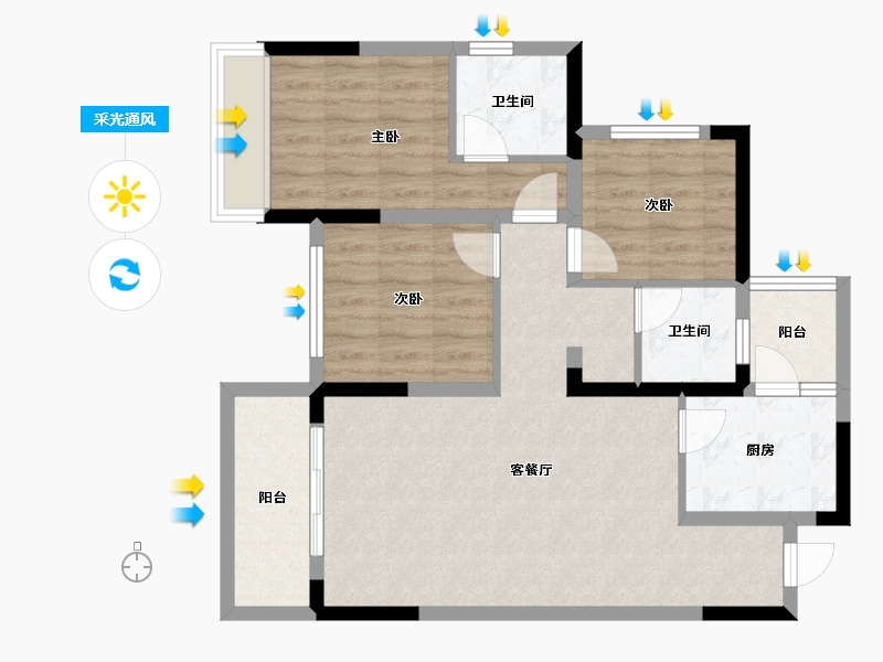 四川省-成都市-西郡英华(四期)-79.88-户型库-采光通风