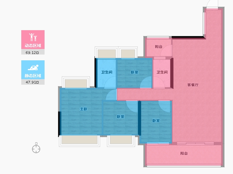 广东省-惠州市-禧临门-106.41-户型库-动静分区