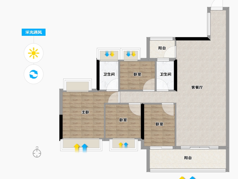 广东省-惠州市-禧临门-106.41-户型库-采光通风