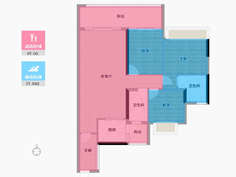 广东省-惠州市-禧临门-90.61-户型库-动静分区