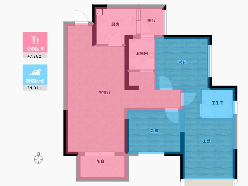 四川省-成都市-西郡英华(四期)-72.06-户型库-动静分区