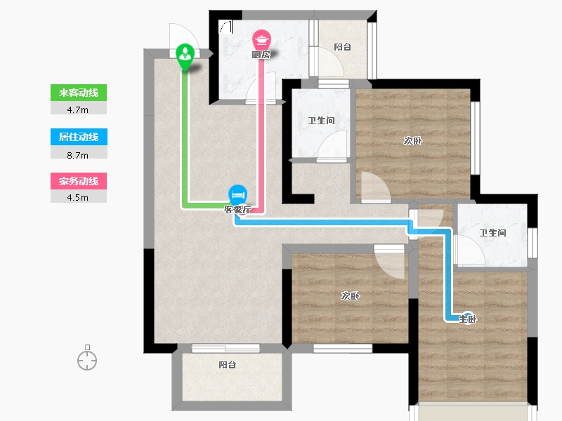 四川省-成都市-西郡英华(四期)-72.06-户型库-动静线