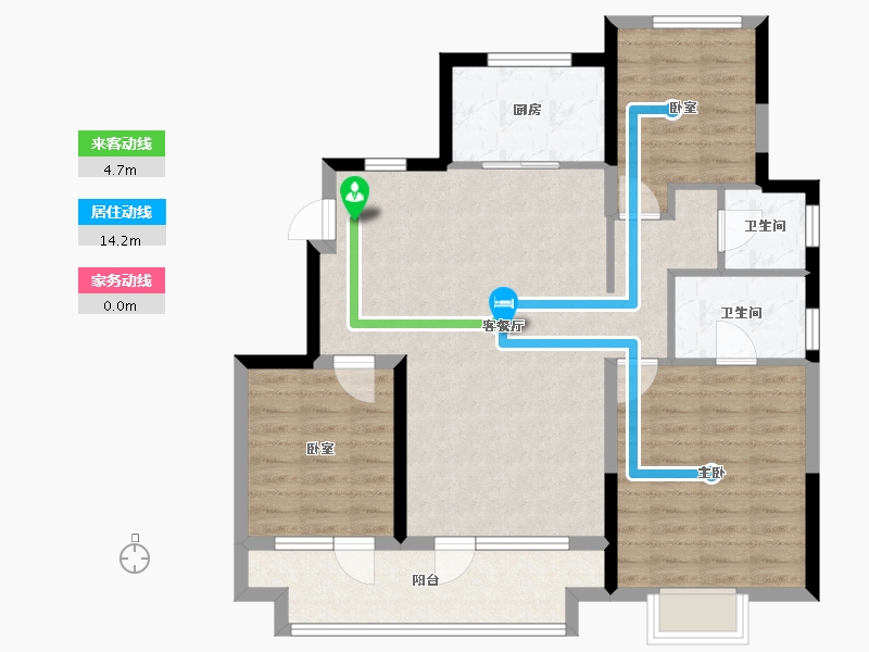 山东省-青岛市-蔚蓝天地-92.00-户型库-动静线