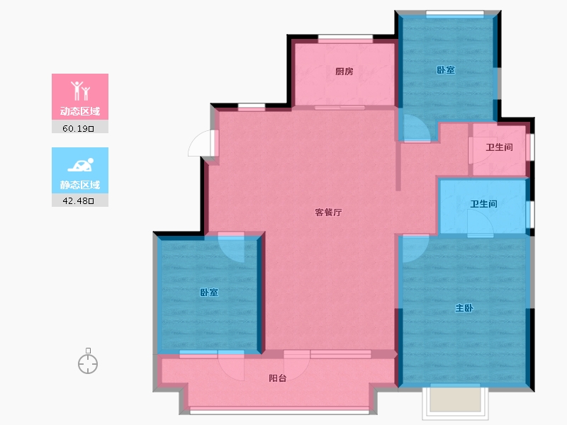 山东省-青岛市-蔚蓝天地-92.00-户型库-动静分区