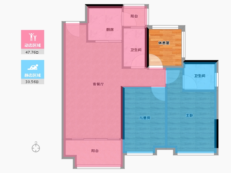 广东省-惠州市-联泰香域雅园-76.00-户型库-动静分区