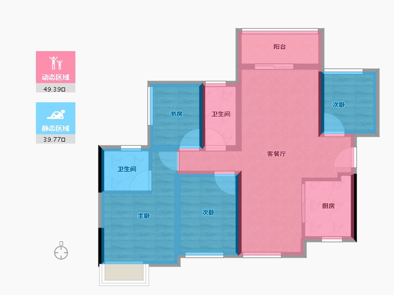 广东省-惠州市-联泰香域雅园-78.41-户型库-动静分区