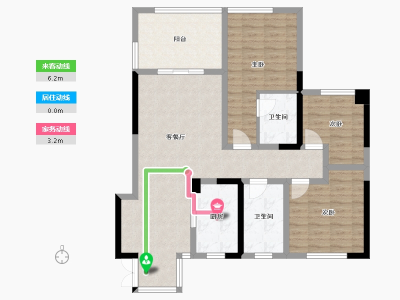 四川省-成都市-成都后花园蝶院-91.92-户型库-动静线