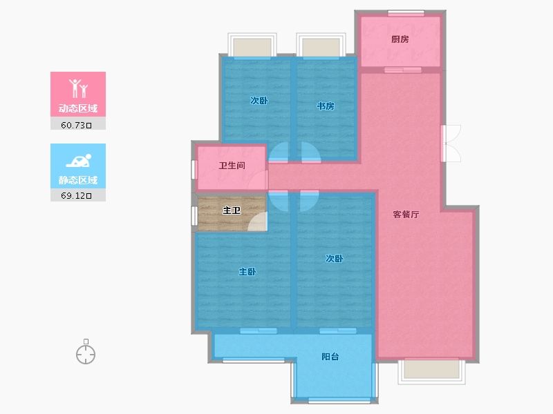 江苏省-徐州市-润柏华庭-119.79-户型库-动静分区