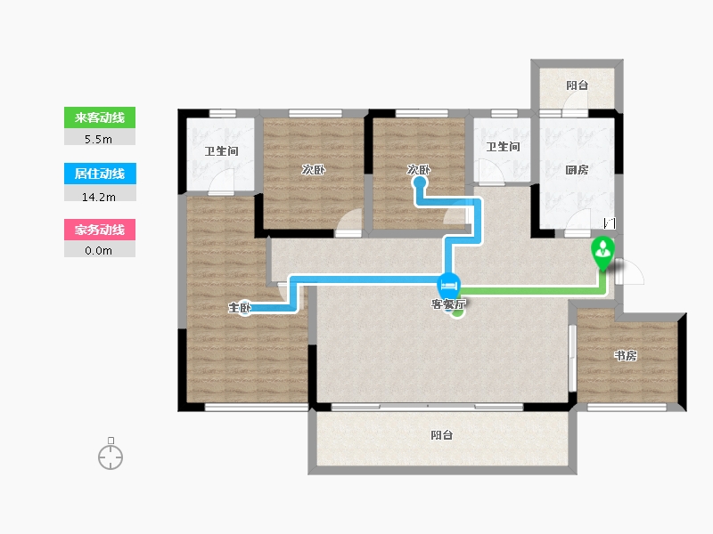 四川省-成都市-梓潼宫TOD梓潼四季-124.78-户型库-动静线