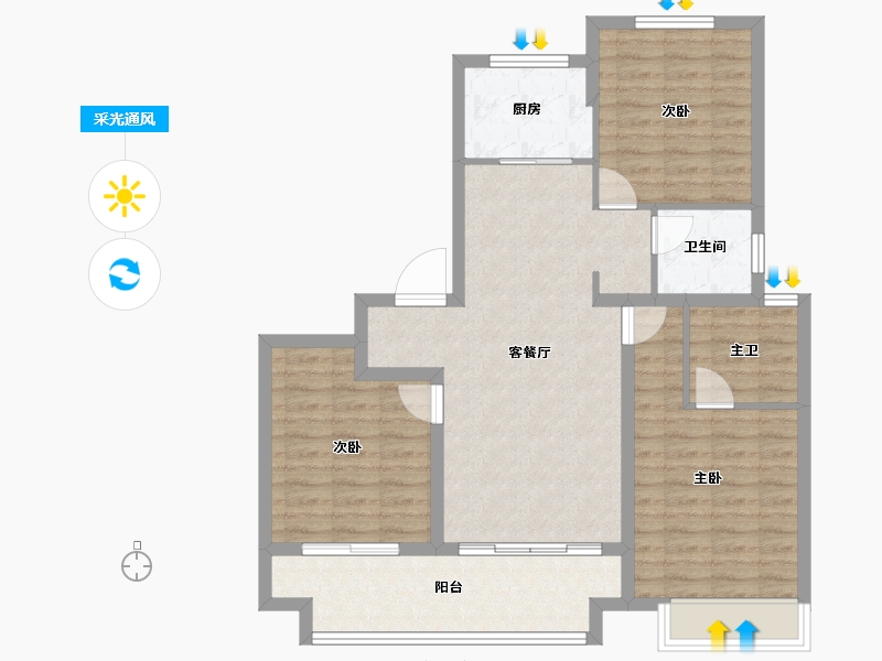 江苏省-徐州市-​东部美的城-92.01-户型库-采光通风