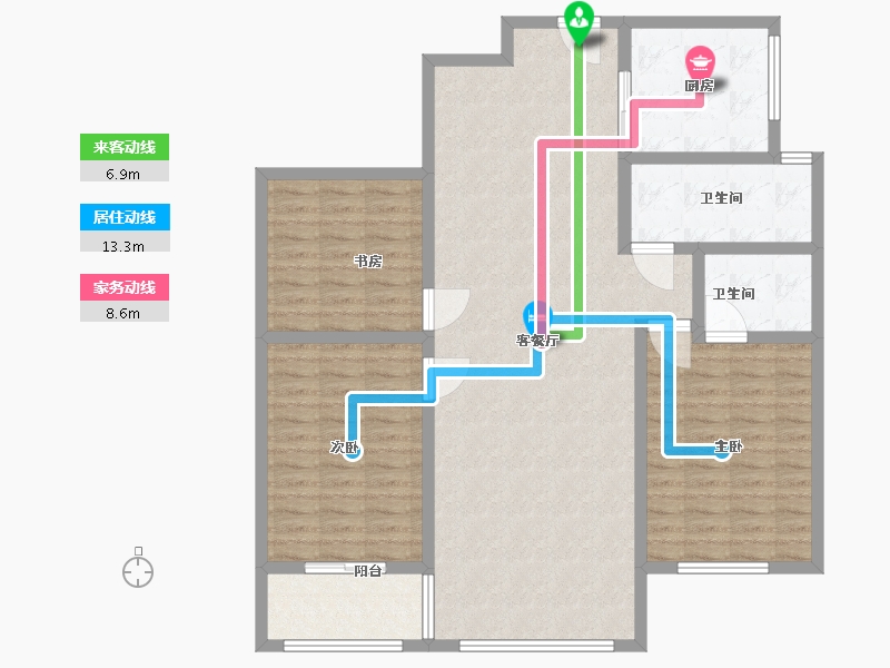 山东省-枣庄市-凯润花园-120.00-户型库-动静线